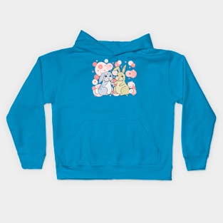 Bunny couple in love Kids Hoodie